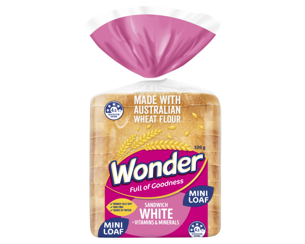 Wonder Sandwich White + Vitamins & Minerals Bread 320g Wonder Sandwich White + Vitamins & Minerals Bread 320g