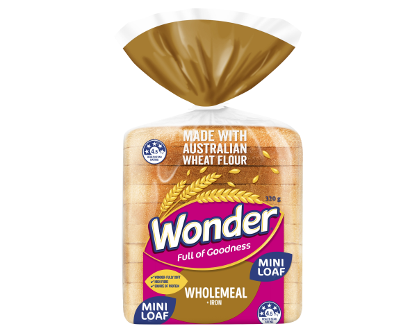 Wonder Wholemeal + Iron Bread 320g
