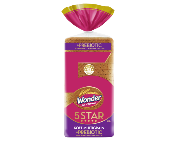 Wonder 5 Star Soft Multigrain Sliced Bread 680g Wonder 5 Star Soft Multigrain Sliced Bread 680g